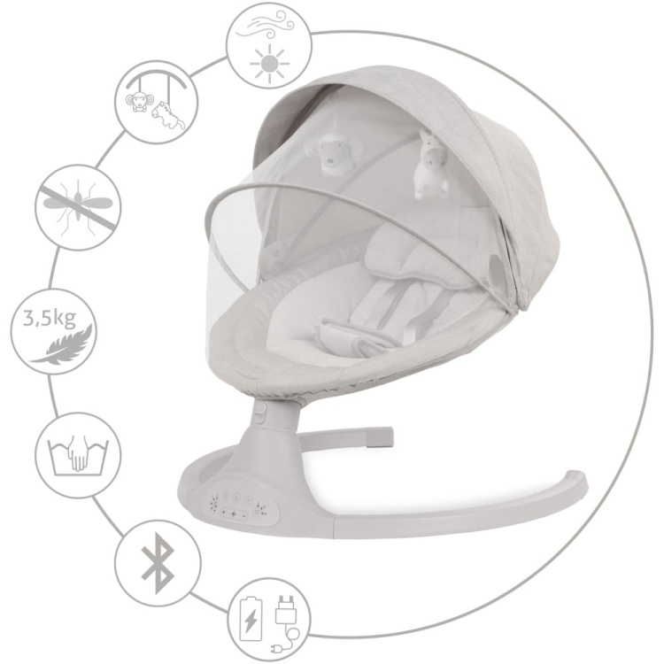 LUXI Beige Electric Baby Bouncer 2in1