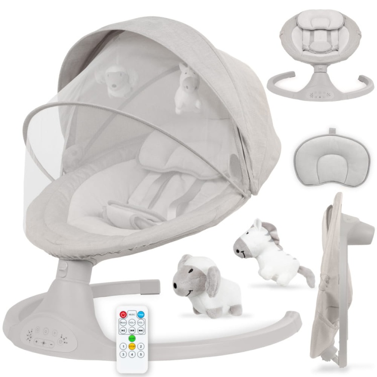 LUXI Beige Electric Baby Bouncer 2in1