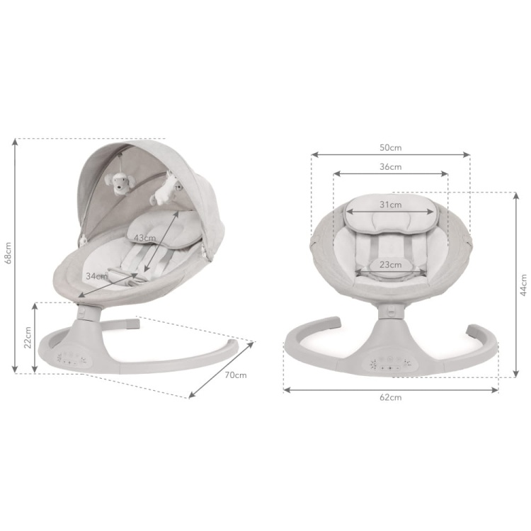 LUXI Beige Electric Baby Bouncer 2in1