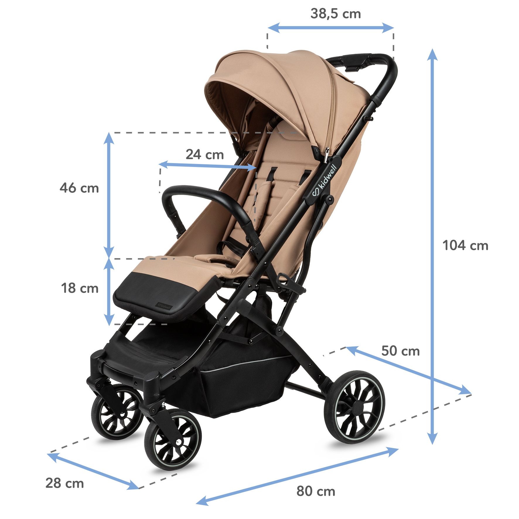 Wózek spacerowy Kidwell COLMER UP Almond Beige