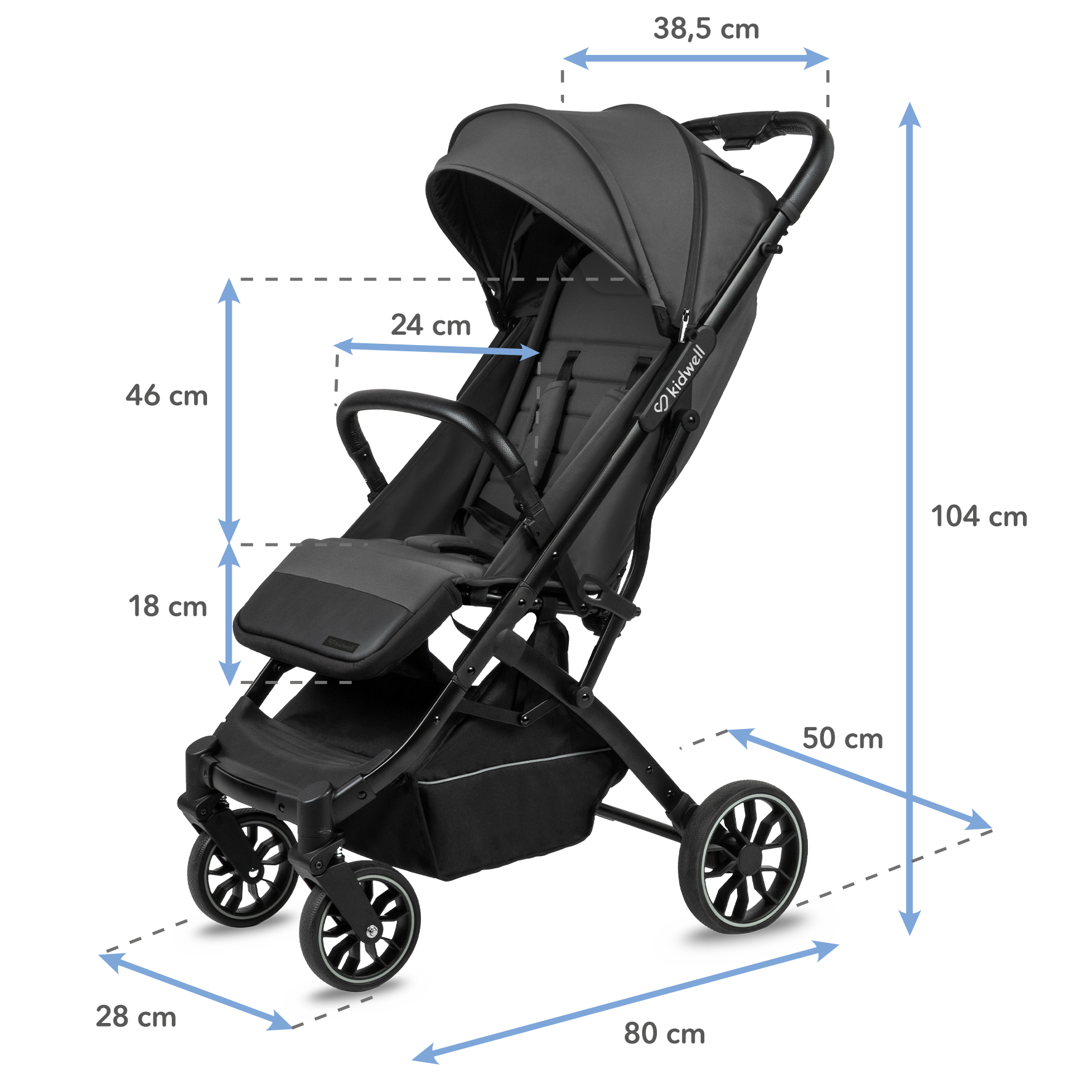 Wózek spacerowy Kidwell COLMER UP Dove Gray