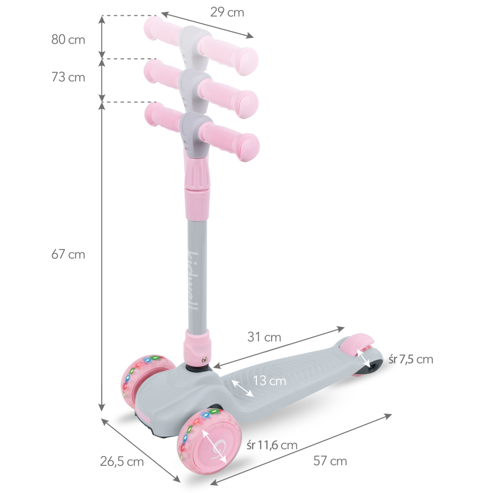 Hulajnoga Kidwell JAX Gray/Pink